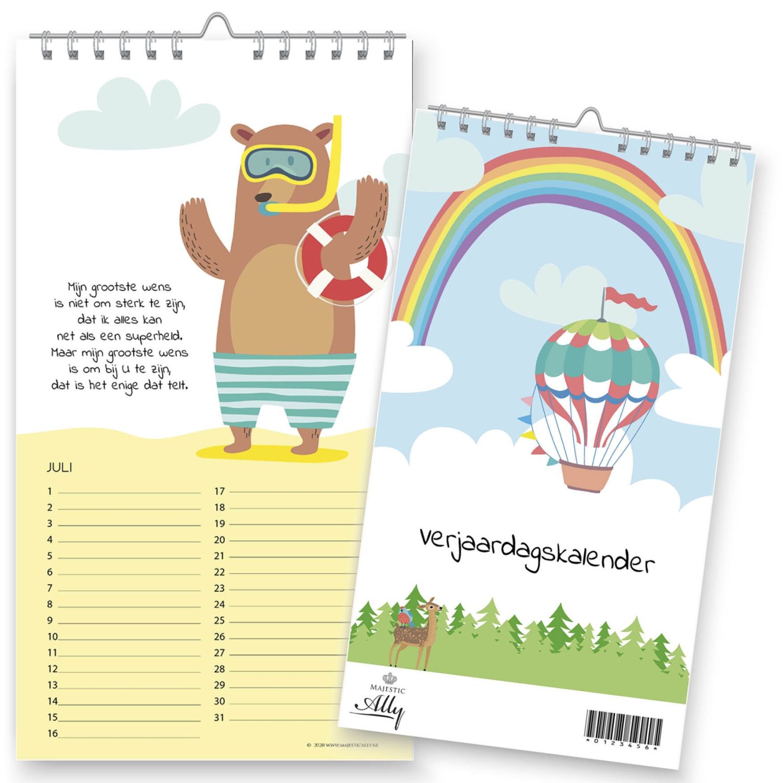 Verjaardagskalender 'Kinderliedjes' - 9789493206069 -  Verjaardagskalenders bij MajesticAlly