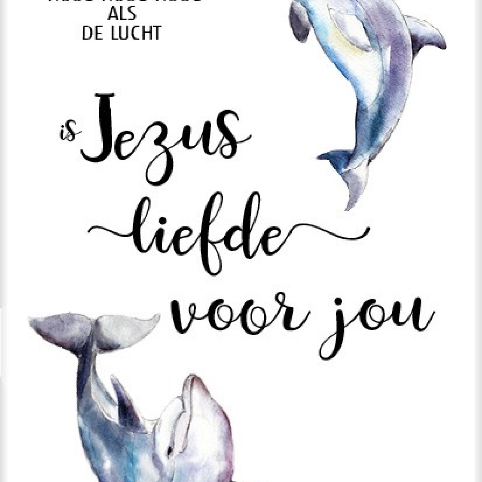 Cadeaubord dolfijn Jezus liefde voor jou - MA25118 -  Cadeauborden A4 bij MajesticAlly