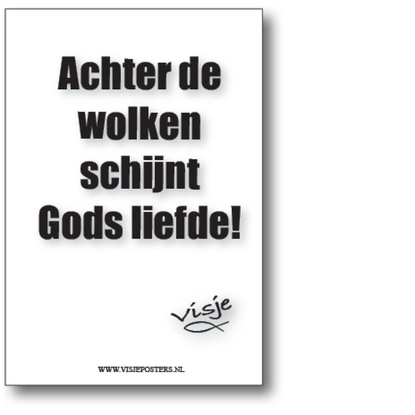 minikaart Visje 'Achter de wolken schijnt Gods liefde'