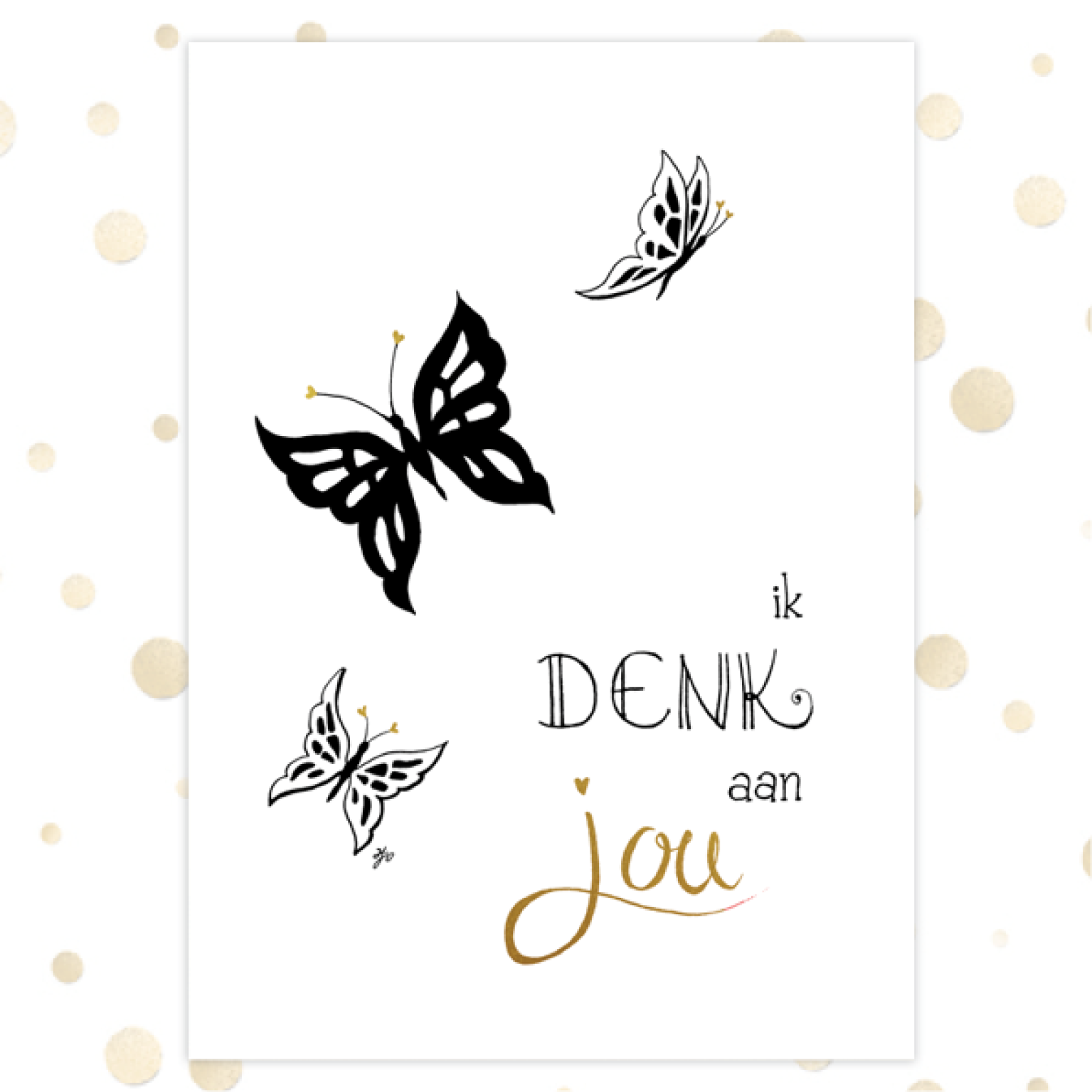 Kaart 'Ik denk aan jou - vlinder' - MA36044 -  Golden Blessings bij MajesticAlly