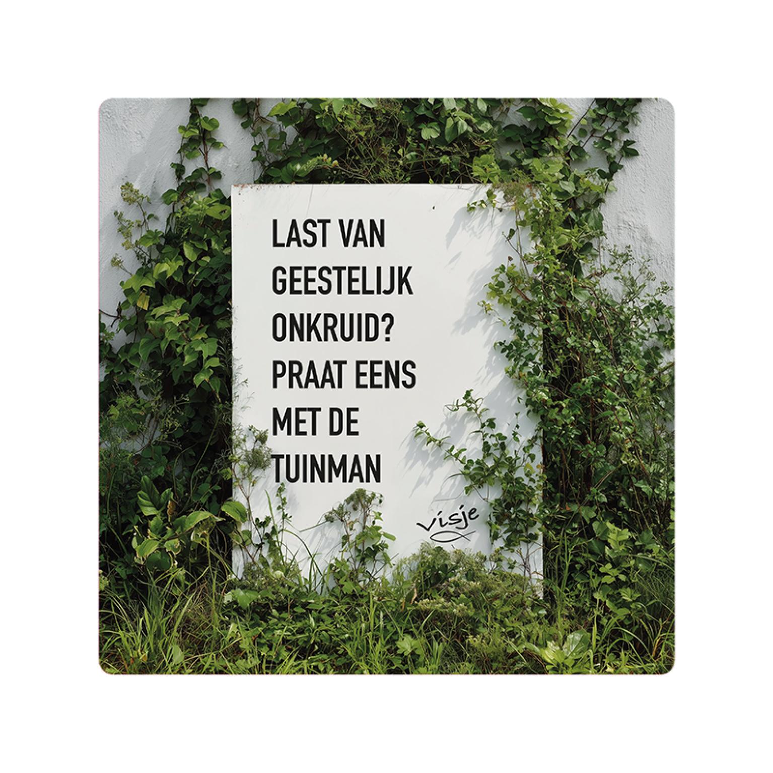 V16029 Visje Cadeaubordjes 15x15 Last van geestelijk onkruid 1a140830