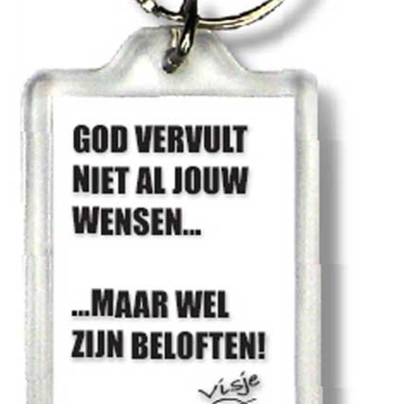 sleutelhanger 'God vervult niet al jouw wensen' - 44380 -  Visje Sleutelhangers bij MajesticAlly