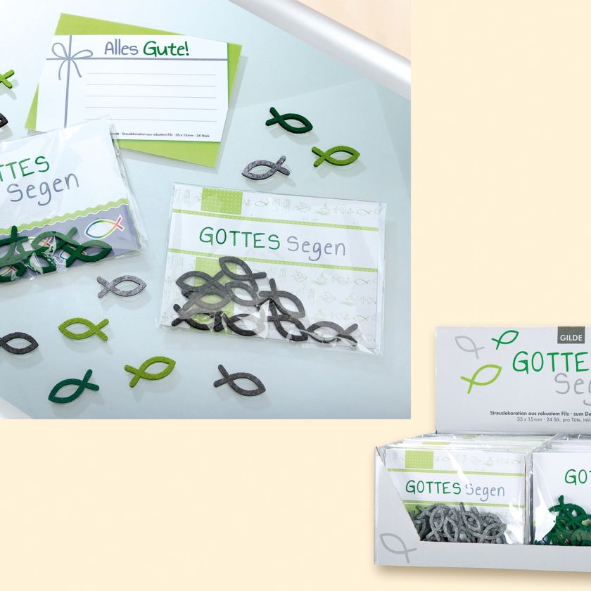 Ichtusvis decoratie van vilt (24 stuks) - 4009079447163 -  Fairtrade bij MajesticAlly