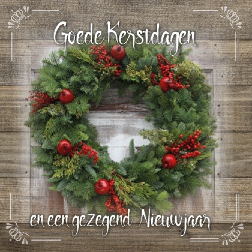 Kerstkaart 'Kerstkrans' - MA19040 -  Christelijke kerstkaarten bij MajesticAlly