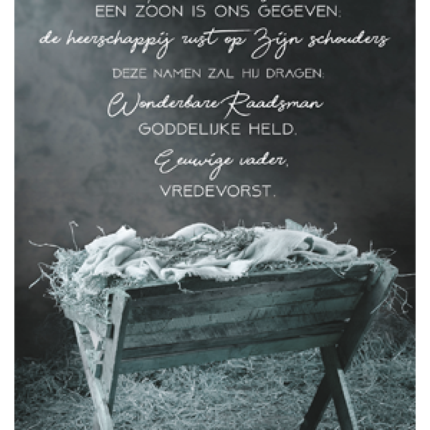 Kerstkaart pakket 'Een kind is ons geboren - kribbe' - 100 stuks - MA16052P -  Grote pakketten  bij MajesticAlly