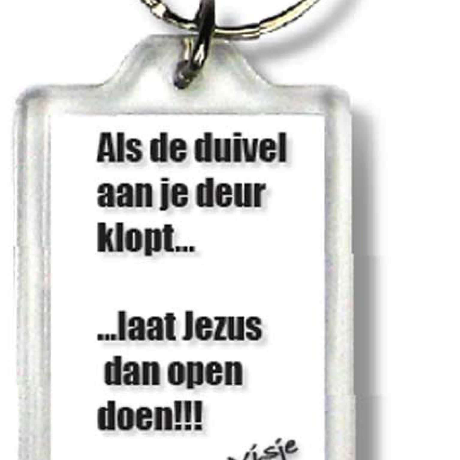 Sleutelhanger als de duivel aan je deur - 44382 -  Visje Sleutelhangers bij MajesticAlly