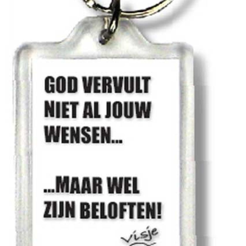 sleutelhanger 'God vervult niet al jouw wensen' - 44380 -  Visje Sleutelhangers bij MajesticAlly