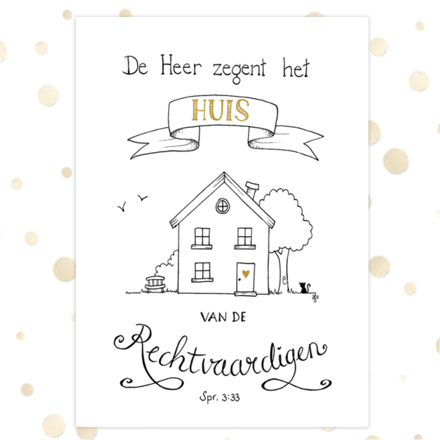 Kaart 'Het huis van de rechtvaardigen' - MA36005 -  Golden Blessings bij MajesticAlly