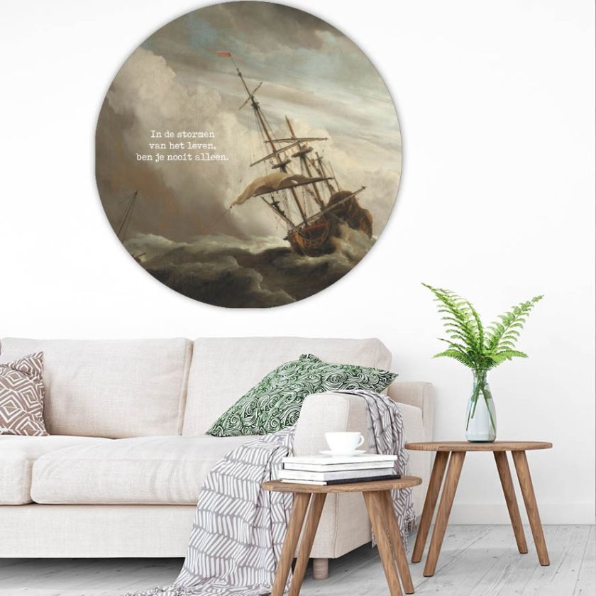 Muurcirkel 'In de stormen van het leven' - 60 cm - MA39313 -  Wanddeco bij MajesticAlly