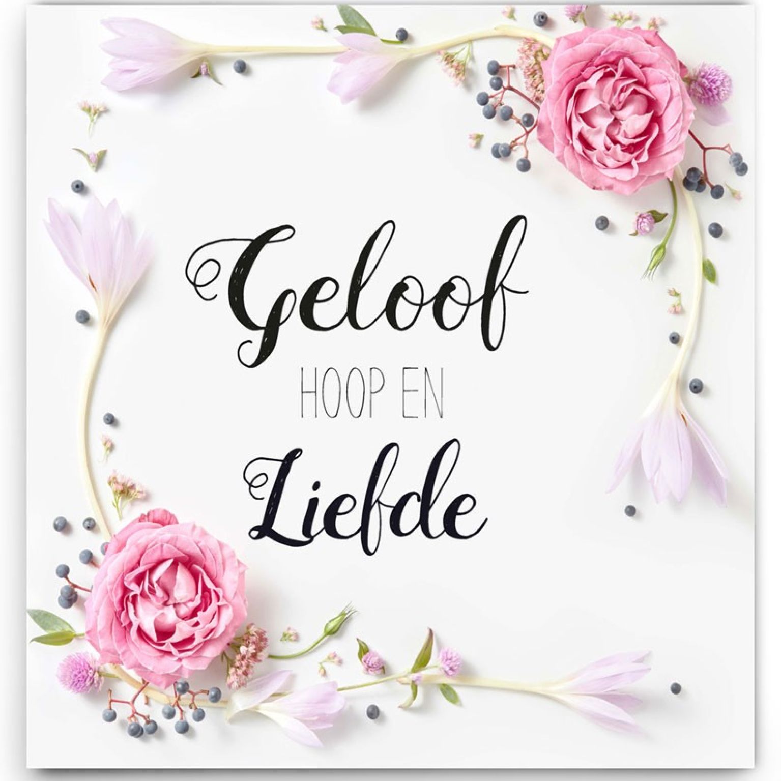 Wandbord 30x30 'Geloof hoop en liefde' - MA20187 -  Wandborden 30x30 bij MajesticAlly