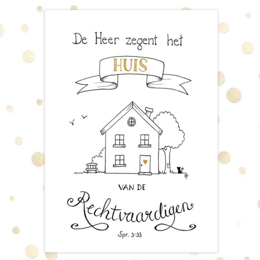 Kaart 'Het huis van de rechtvaardigen' - MA36005 -  Golden Blessings bij MajesticAlly