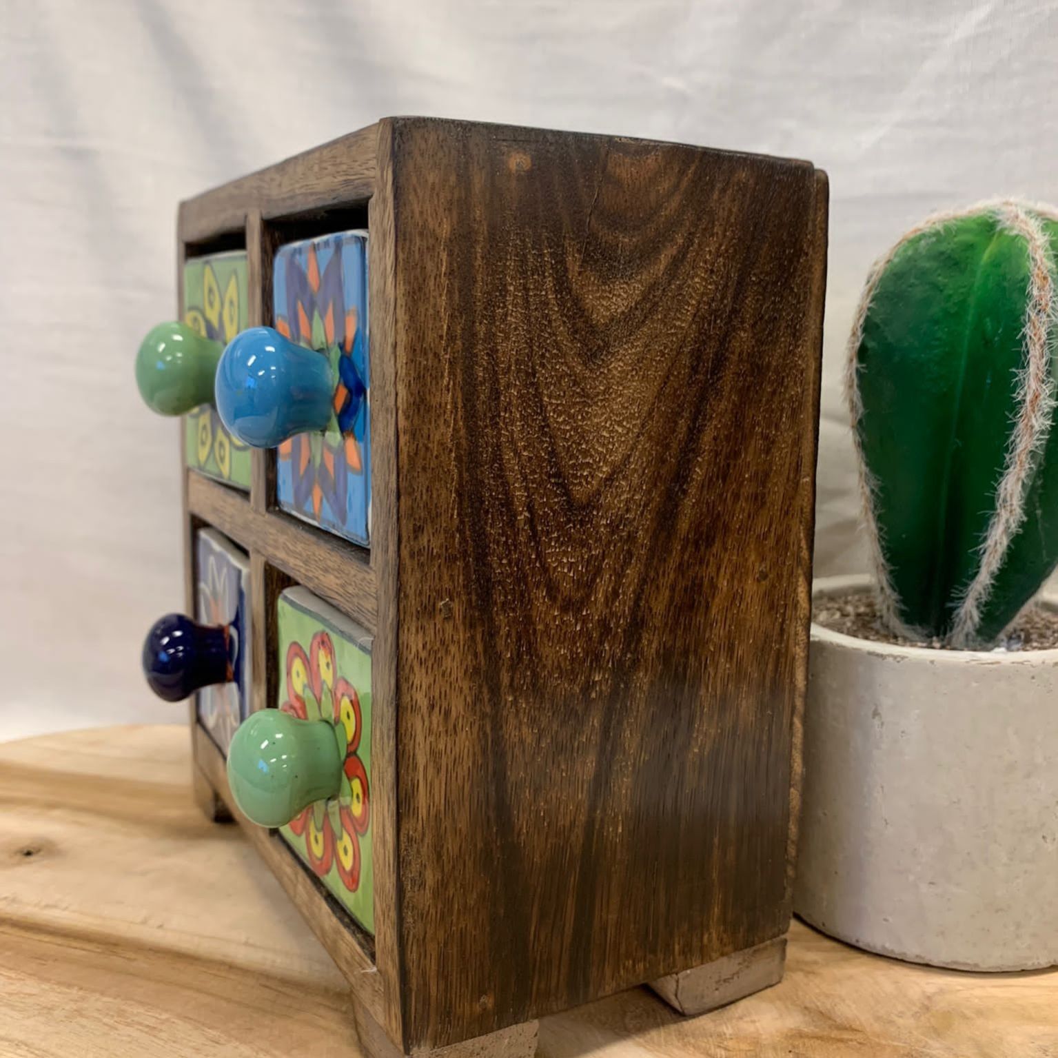 Houten ladenkastje keramiek - 5500359495 -  Sale bij MajesticAlly