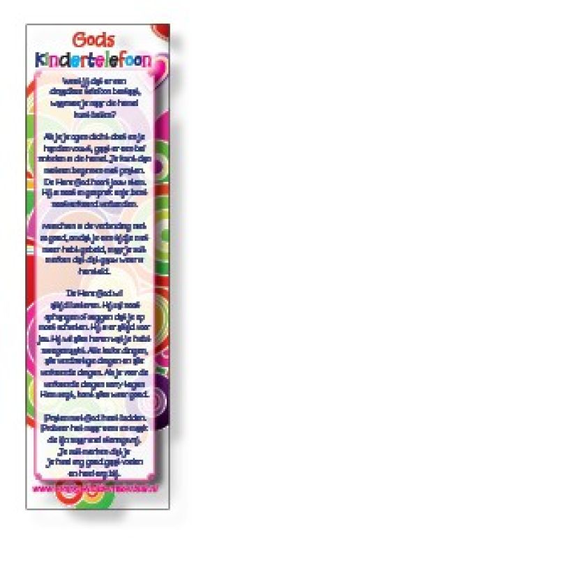 Boekenlegger kinder Gods kindertelefoon - 44792 -  Jongeren