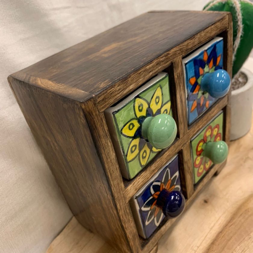 Houten ladenkastje keramiek - 5500359495 -  Sale bij MajesticAlly