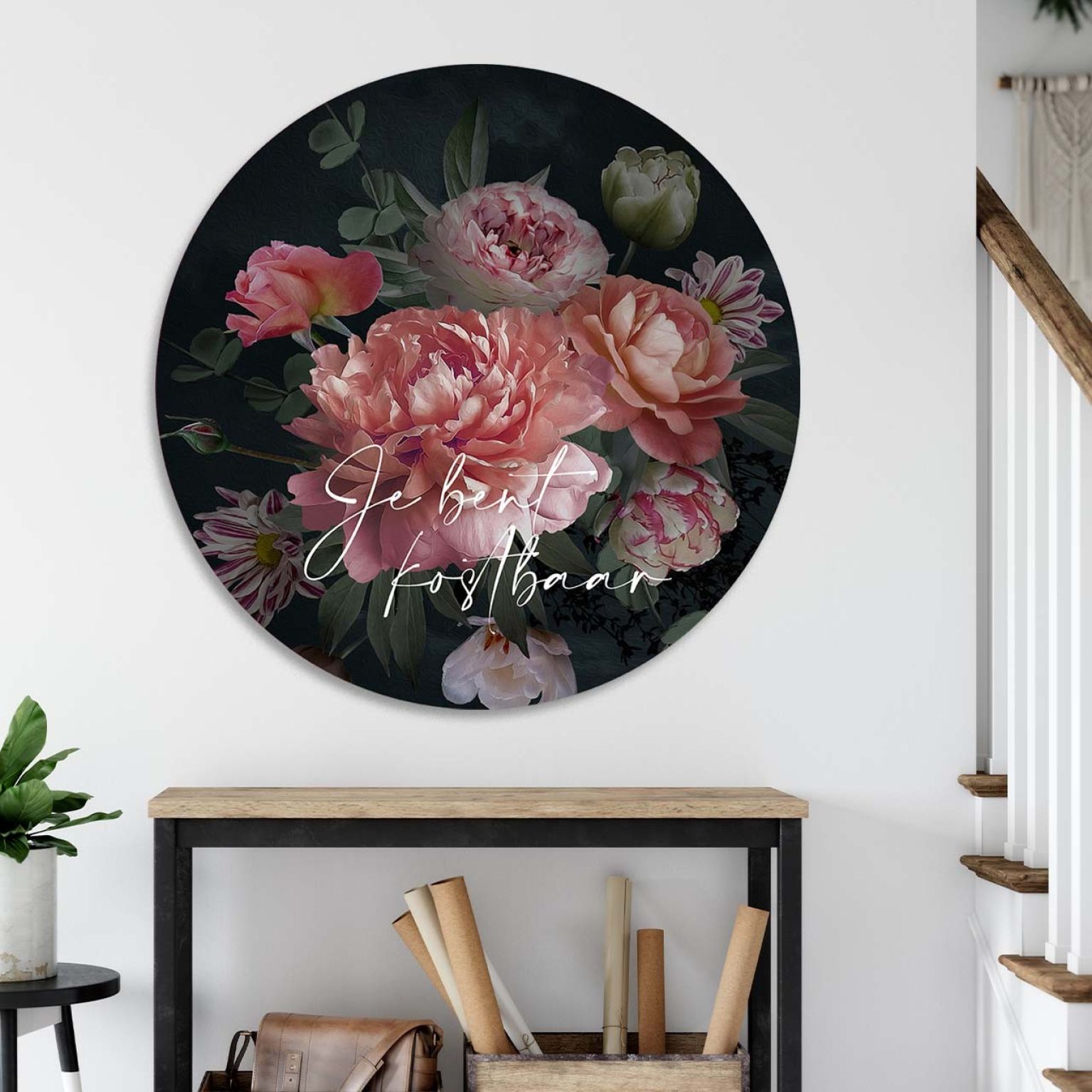 Muurcirkel 'Je bent kostbaar' - 100 cm - MA39420 -  Wanddeco bij MajesticAlly