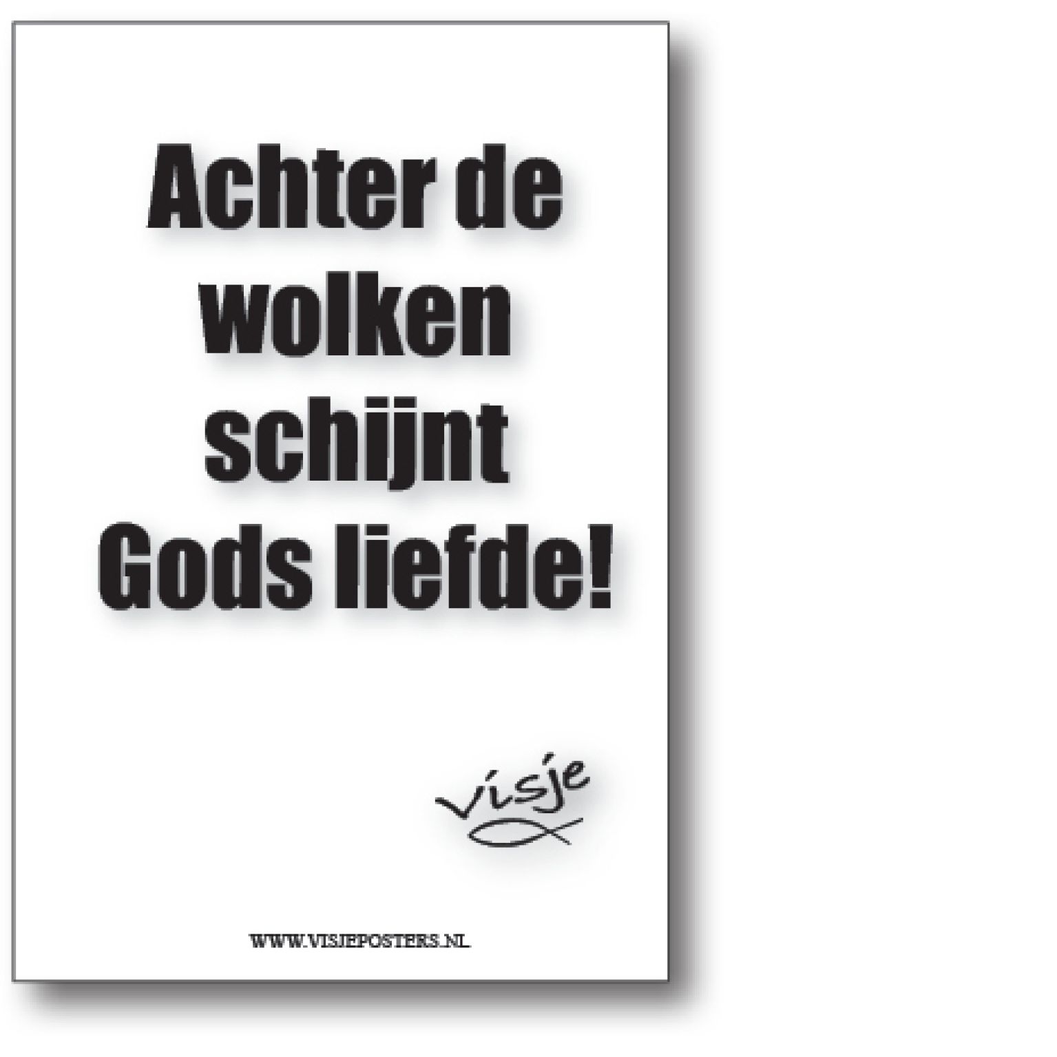 minikaart Visje 'Achter de wolken schijnt Gods liefde'