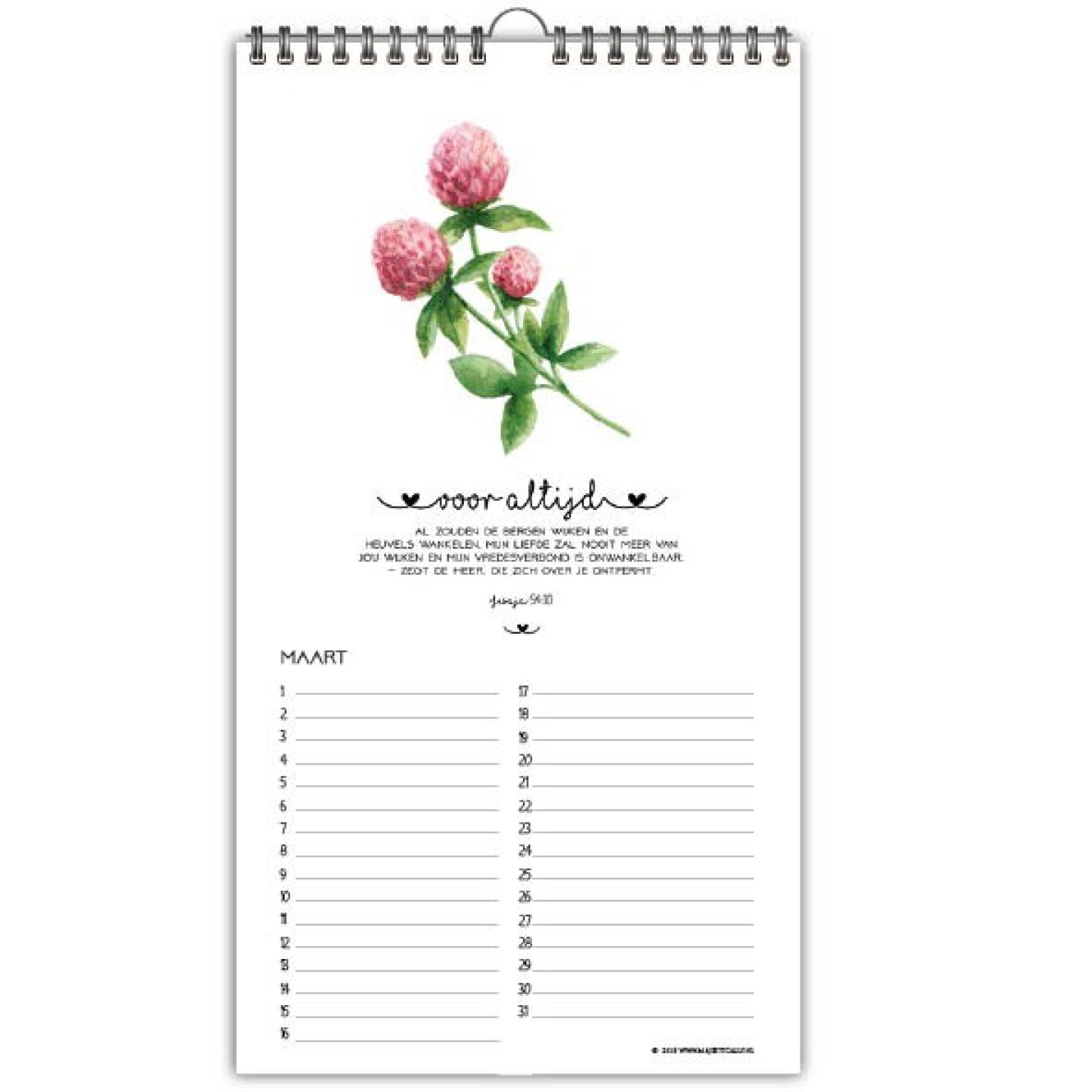 Verjaardagskalender Bloom - 9789078893615 -  Verjaardagskalenders bij MajesticAlly