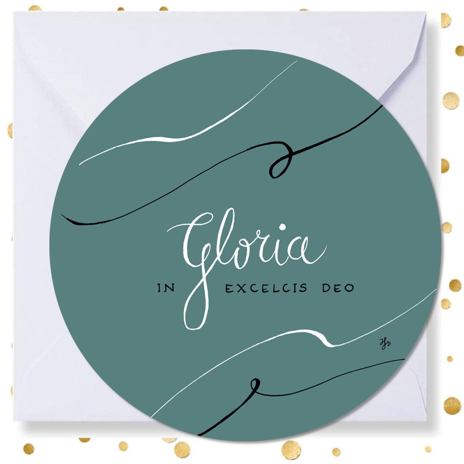 Kerstkaart rond 'Gloria'  - MA41025 -  Christelijke kerstkaarten bij MajesticAlly