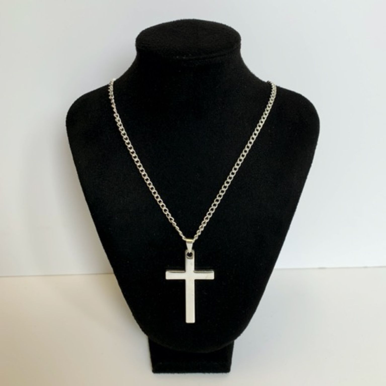 MA47804 - Ketting kruis groot zilver