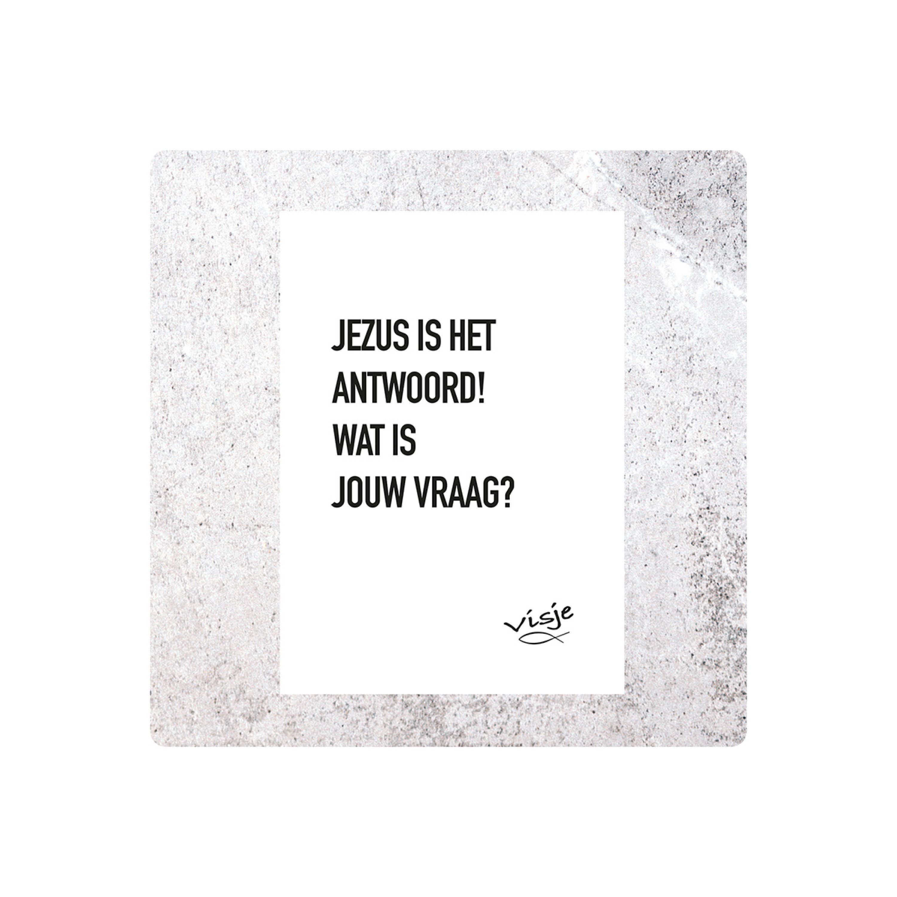 V16016 Visje Cadeaubordjes 15x15 Jezus het antwoord 8efa86bf