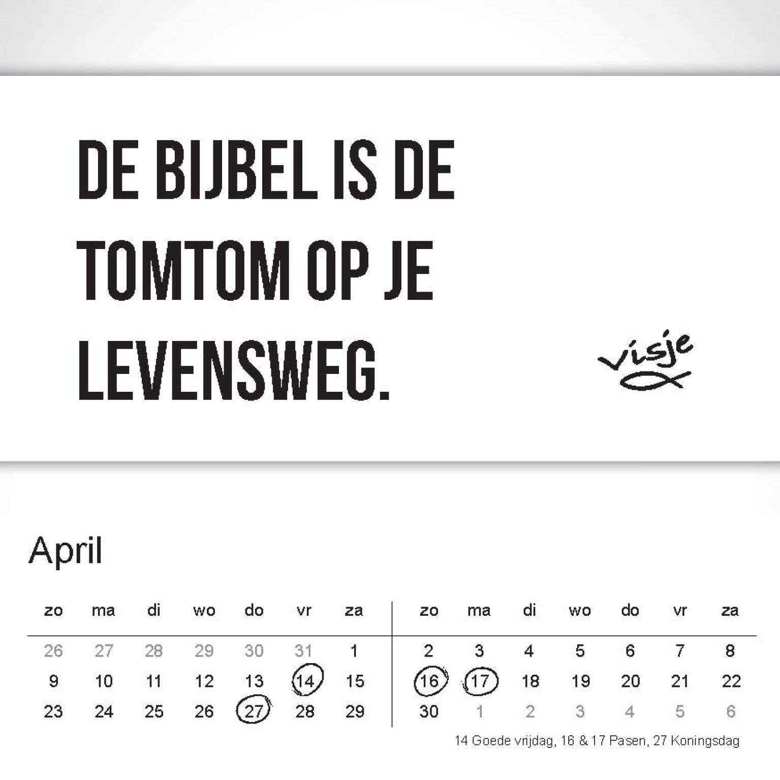 Burokalender visje 2017 - MA22001 -  Kalenders & agenda's bij MajesticAlly