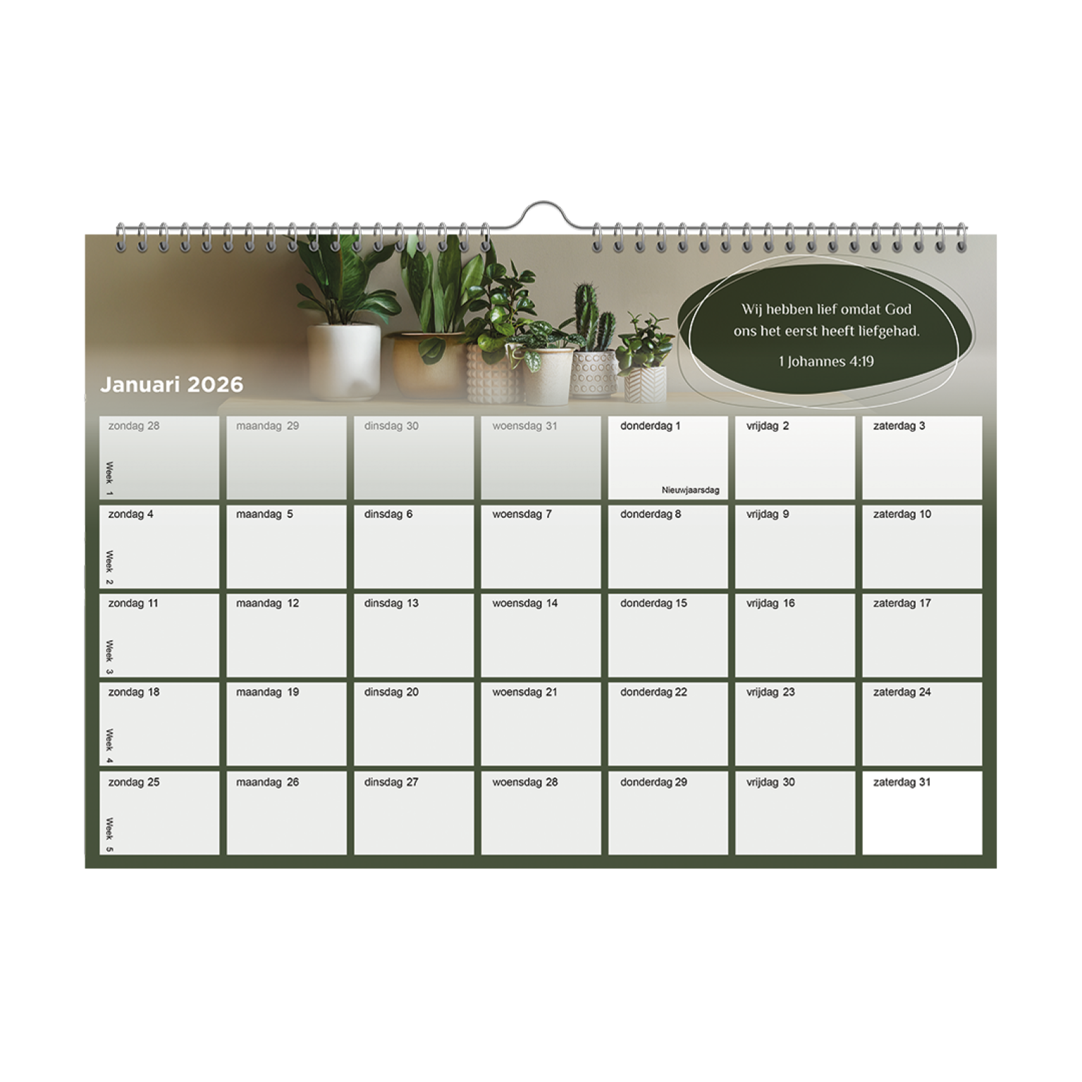 Maandkalender Hour of Power 2026 Januari a8c0e145