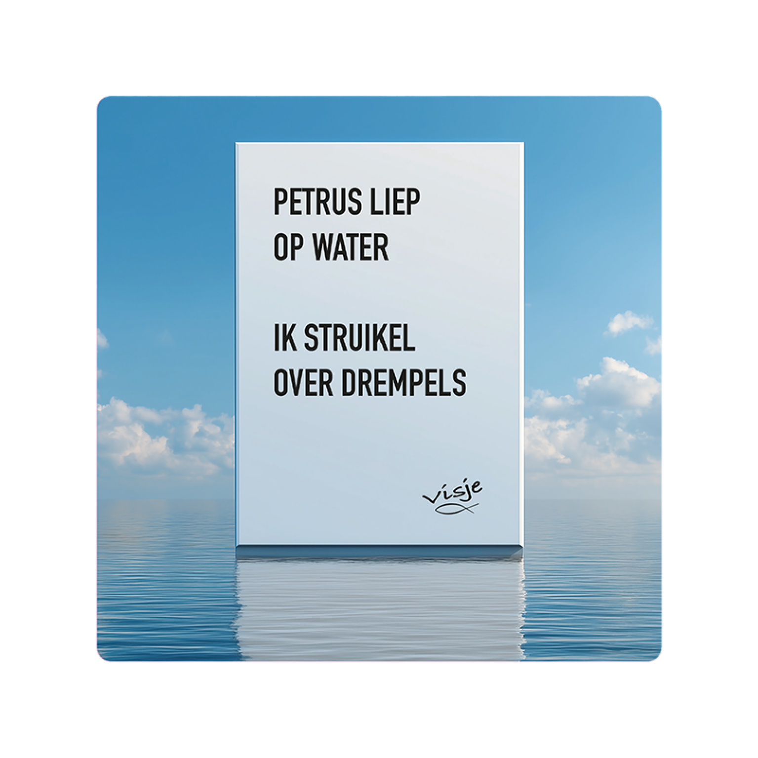 V16030 Visje Cadeaubordjes 15x15 Petrus liep over water b82006fc
