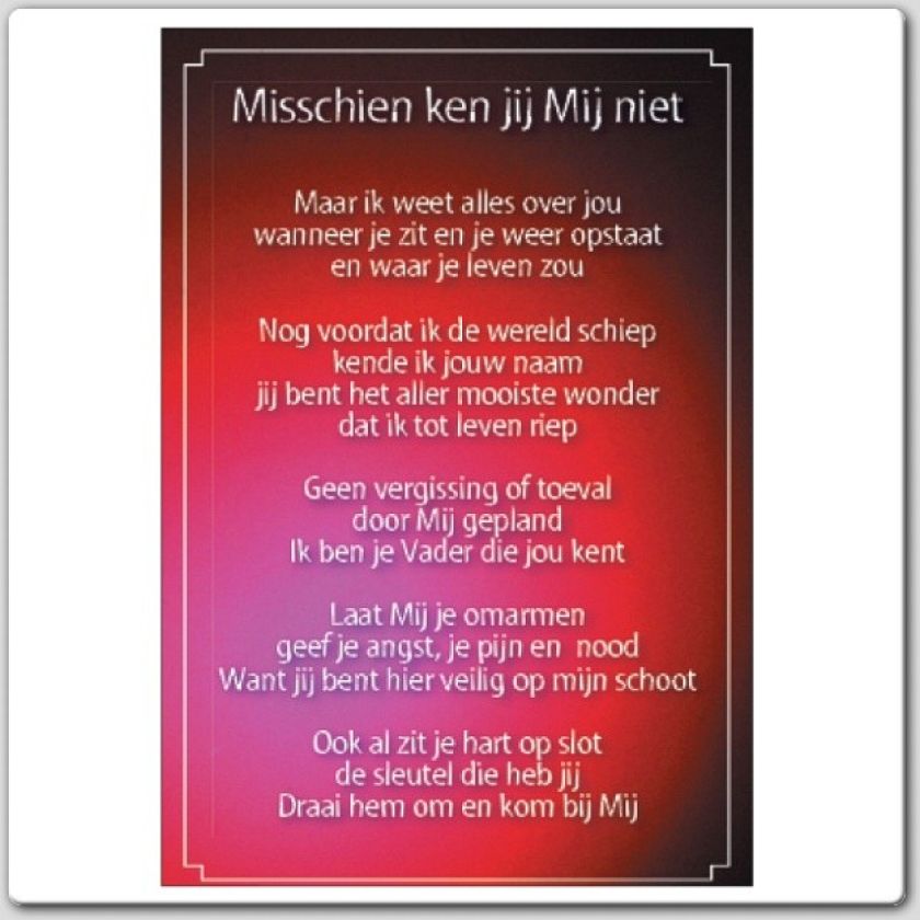 Minikaart 'Misschien ken jij mij niet'