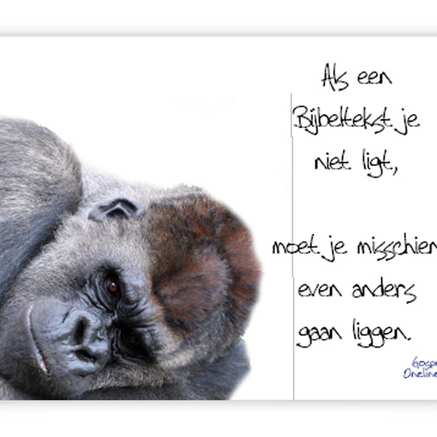 prentbriefkaart 'Als een bijbeltekst je niet ligt'