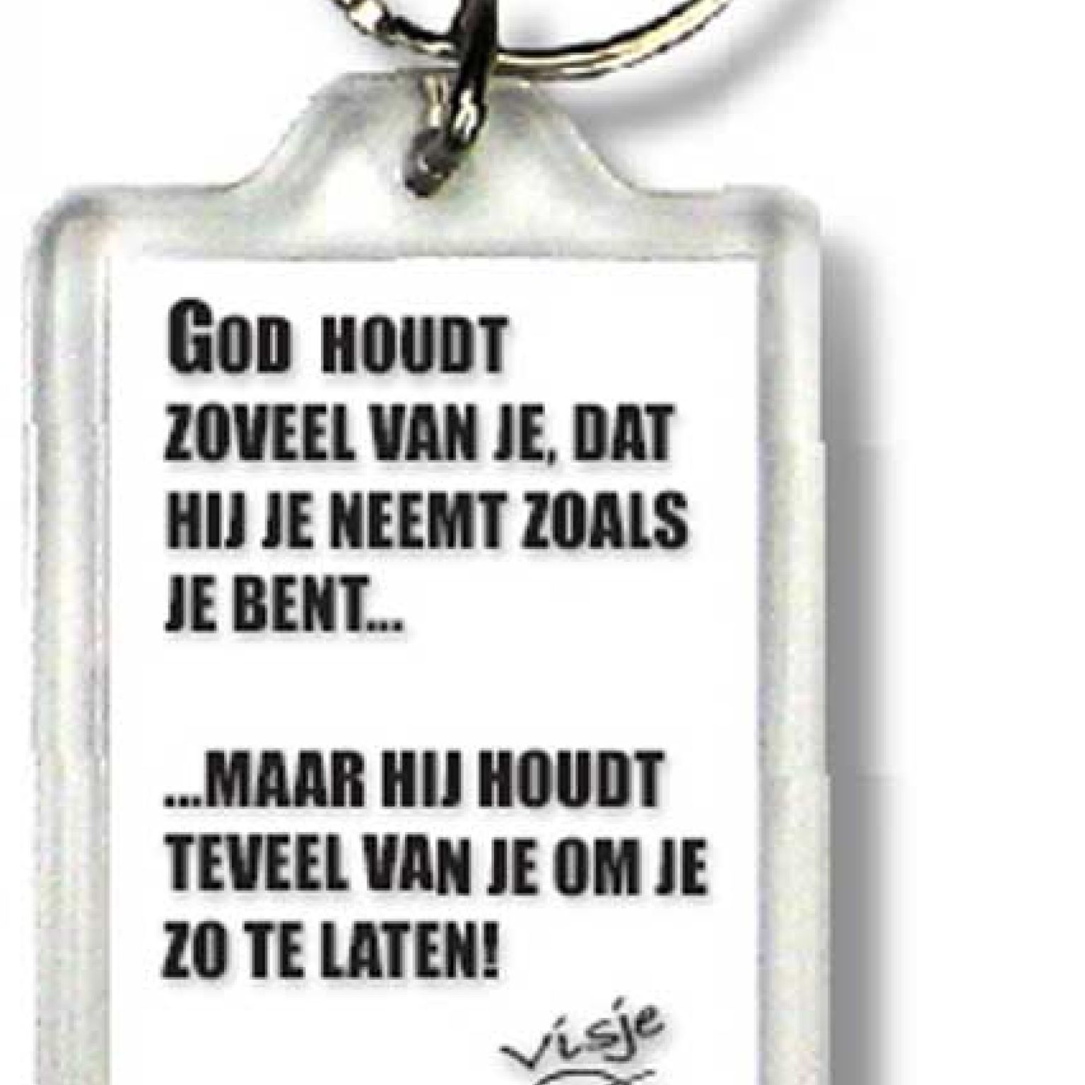 sleutelhanger 'God houdt zoveel van je' - 44381 -  Visje Sleutelhangers bij MajesticAlly