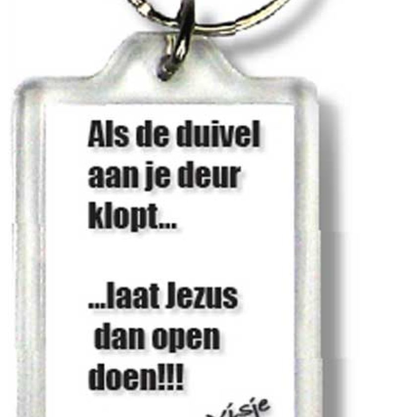 Sleutelhanger als de duivel aan je deur - 44382 -  Visje Sleutelhangers bij MajesticAlly