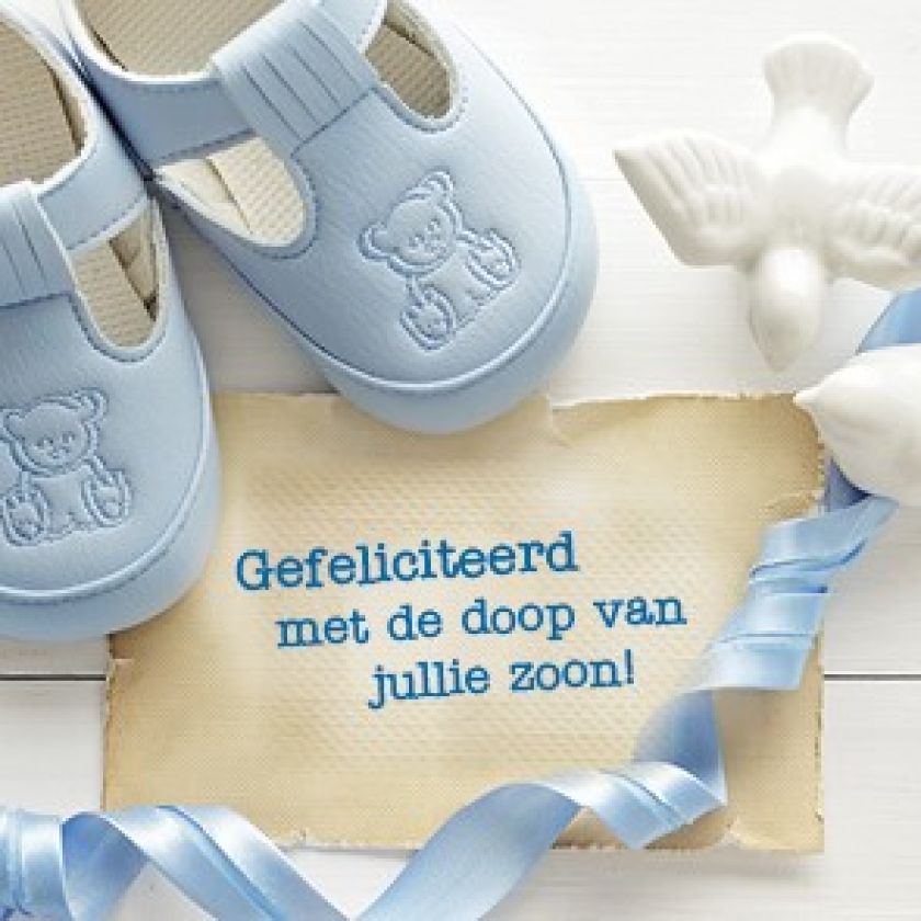 Kaart gefeliciteerd met de doop zoon - MA15006 -  Kaartenseries bij MajesticAlly