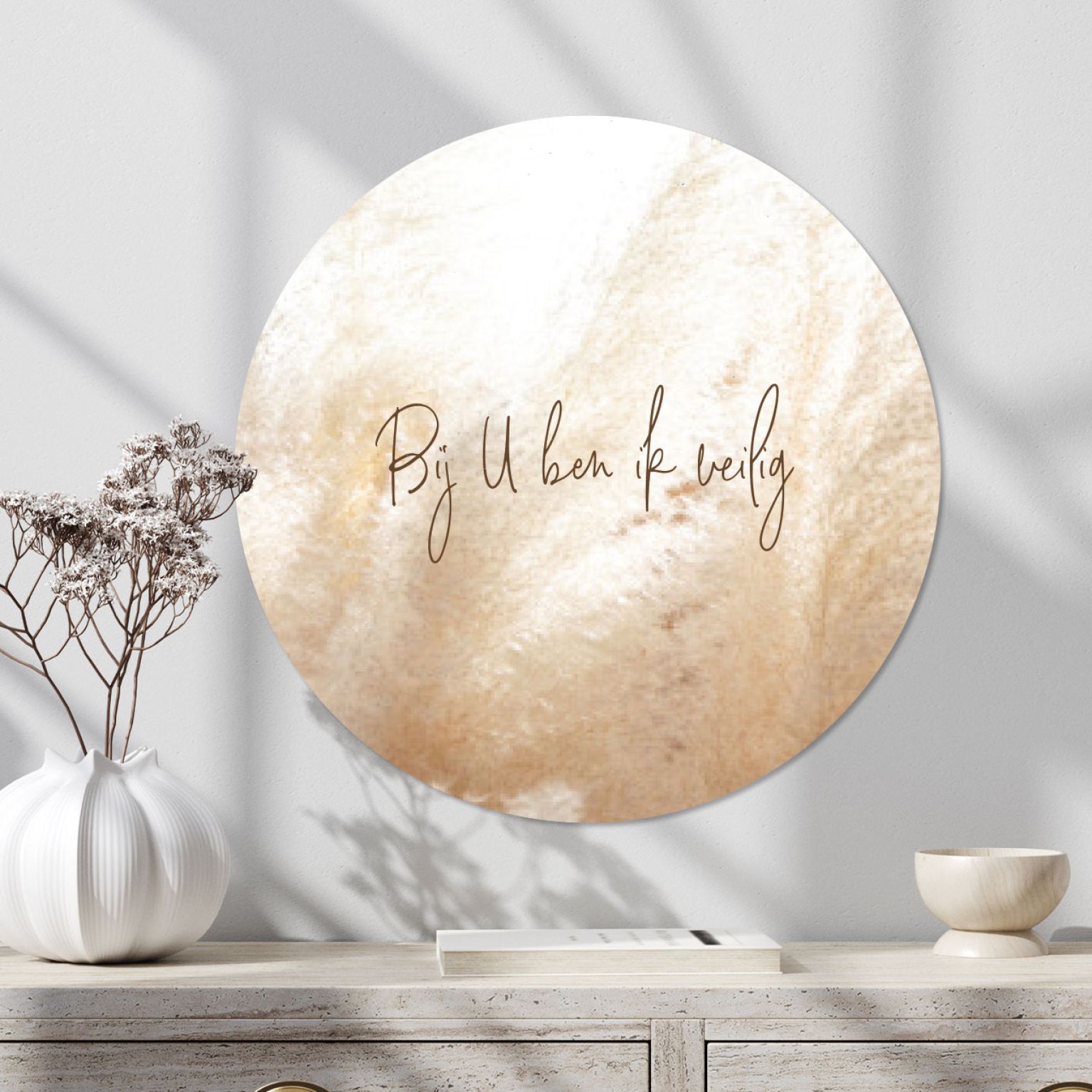 Muurcirkel 'Bij U ben ik veilig' - 40 cm