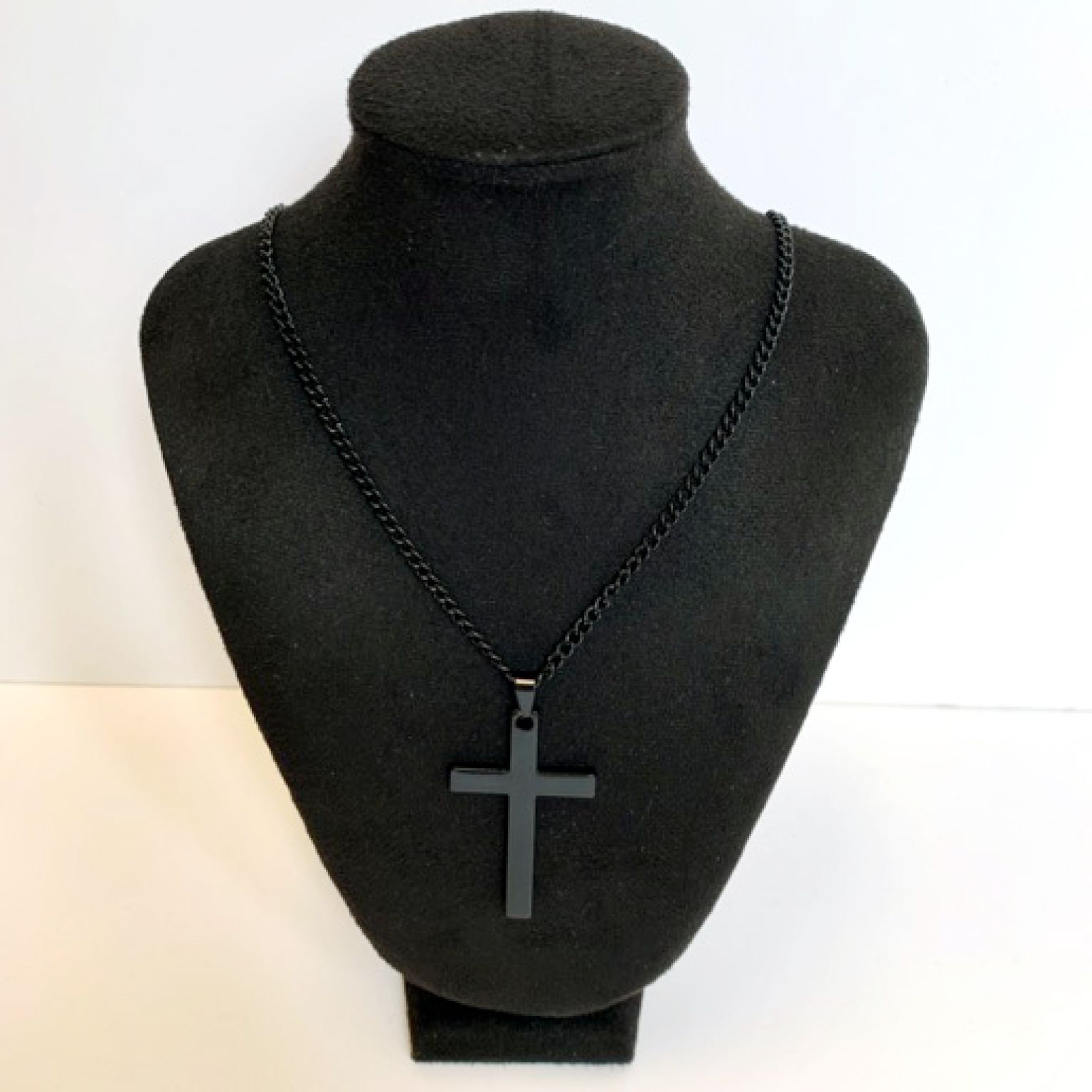 MA47805 - Ketting kruis groot zwart