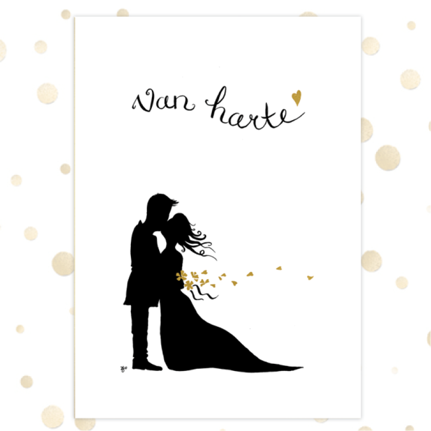 Kaart 'Van harte' - MA36019 -  Golden Blessings bij MajesticAlly