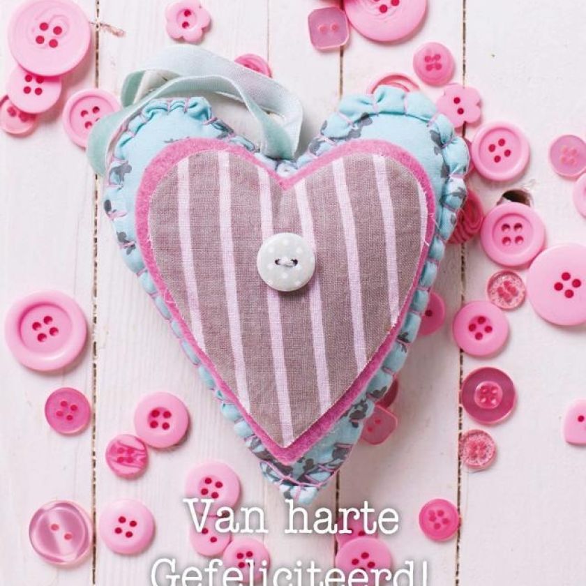 Kaart 'Gefeliciteerd - hart met knopen' - MA12020 -  Lifestyle bij MajesticAlly