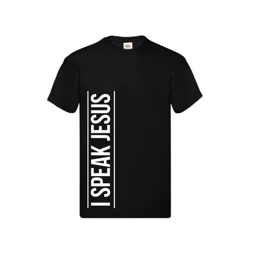 Zwart T-Shirt I speak Jesus