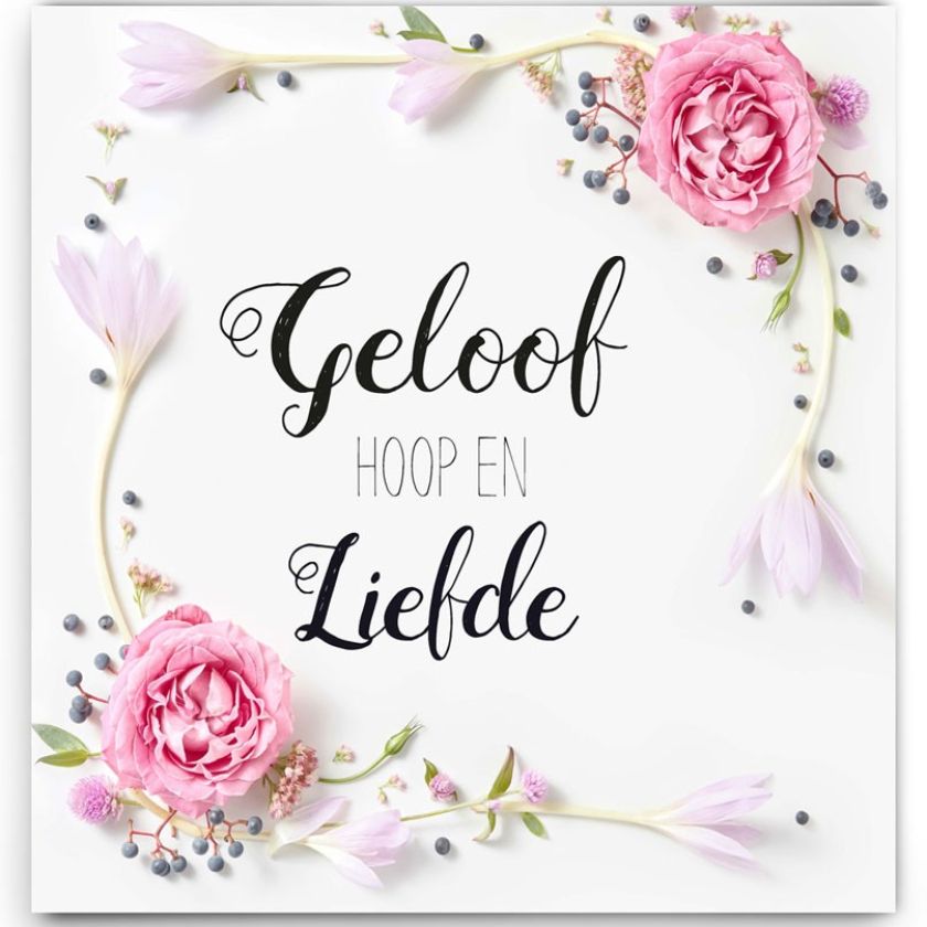 Wandbord 30x30 'Geloof hoop en liefde' - MA20187 -  Wandborden 30x30 bij MajesticAlly