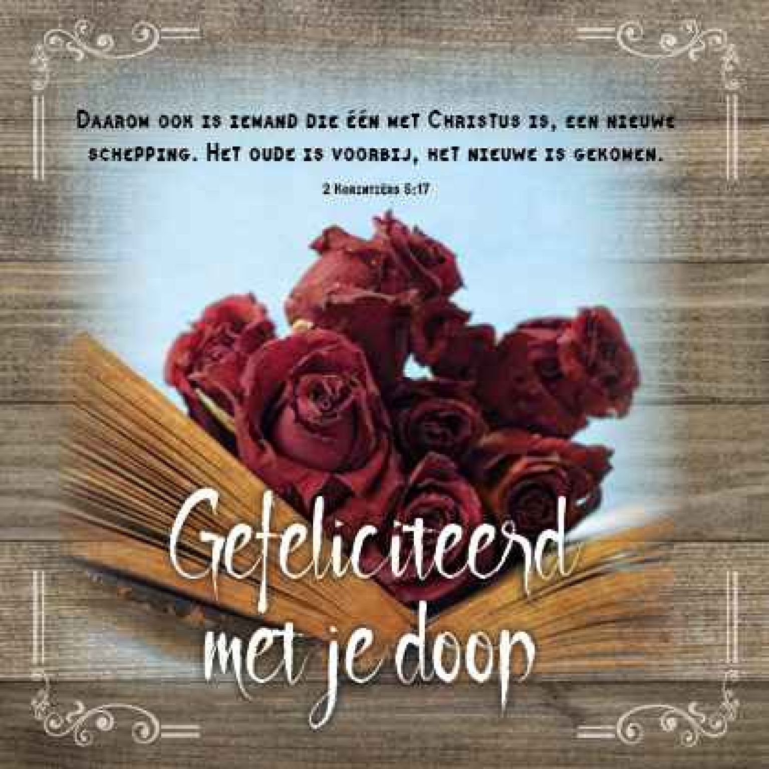 Kaart 'Gefeliciteerd met je doop' - MA19009 -  Brocante bij MajesticAlly