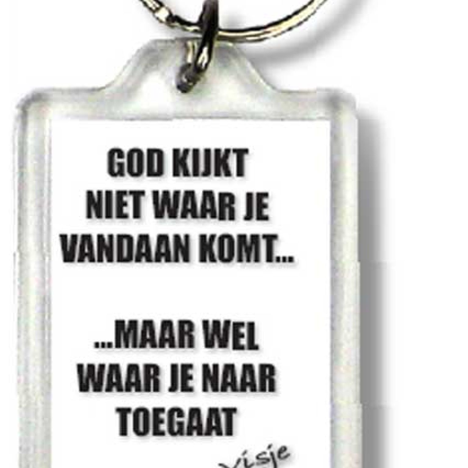 Sleutelhanger God kijkt niet waar je va - 44379 -  Visje Sleutelhangers bij MajesticAlly