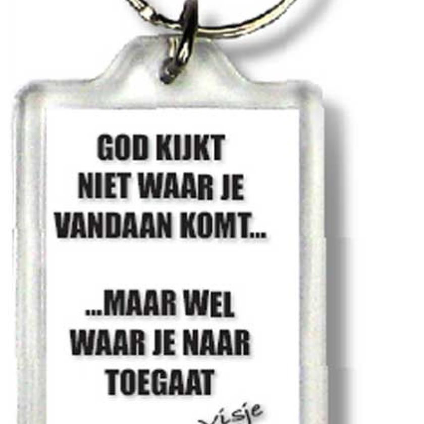 Sleutelhanger God kijkt niet waar je va - 44379 -  Visje Sleutelhangers bij MajesticAlly