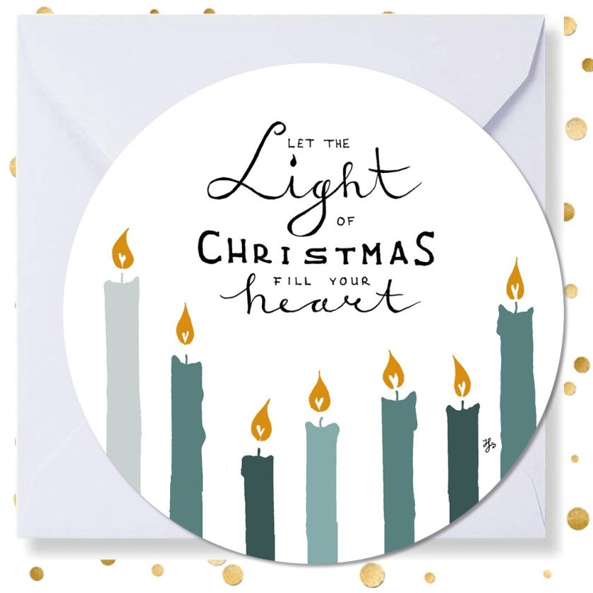 Kerstkaart rond 'Light of Christmas'  - MA41024 -  Christelijke kerstkaarten bij MajesticAlly