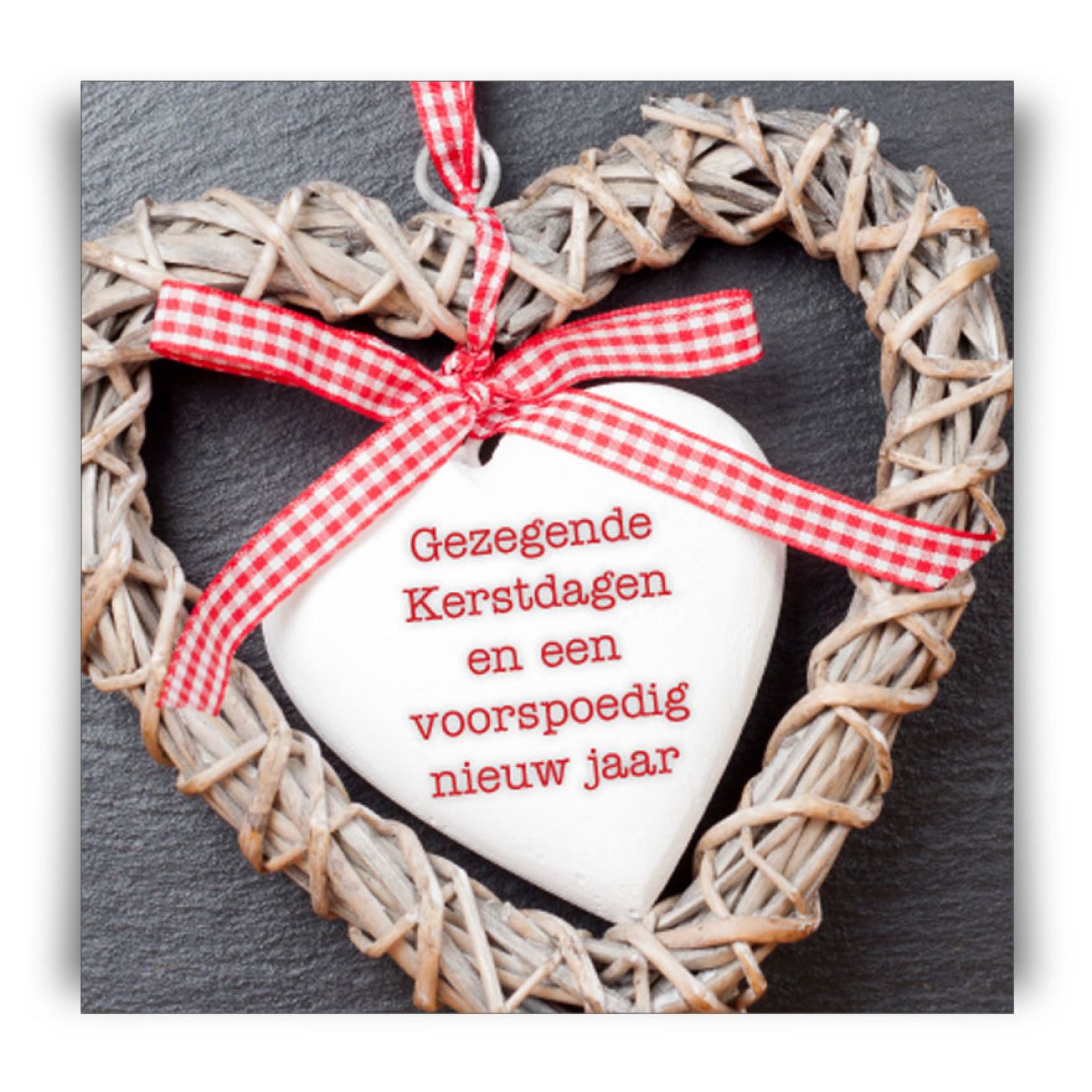 Kerstkaart 'Hart met strik' - MA12268 -  Christelijke kerstkaarten