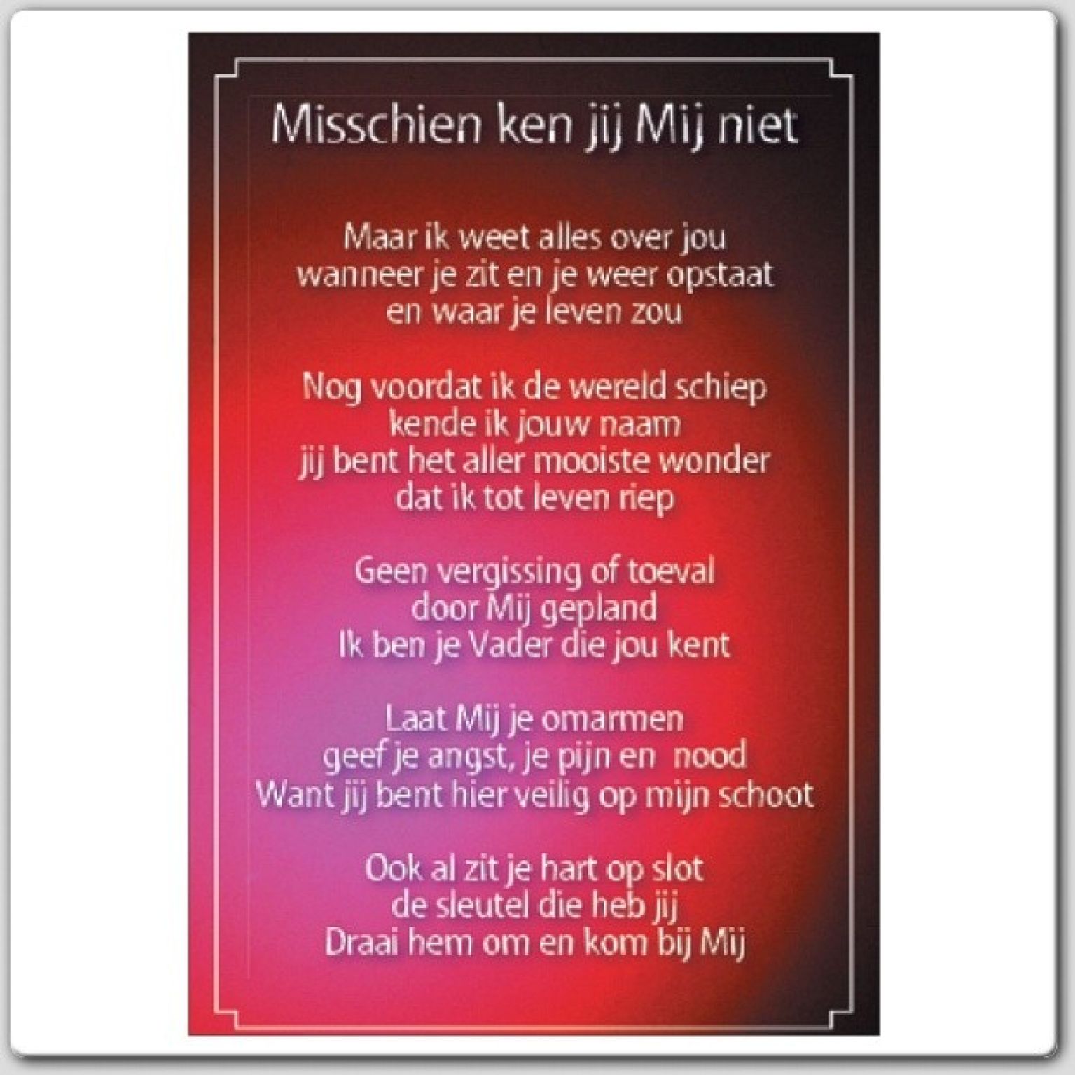 Minikaart 'Misschien ken jij mij niet'