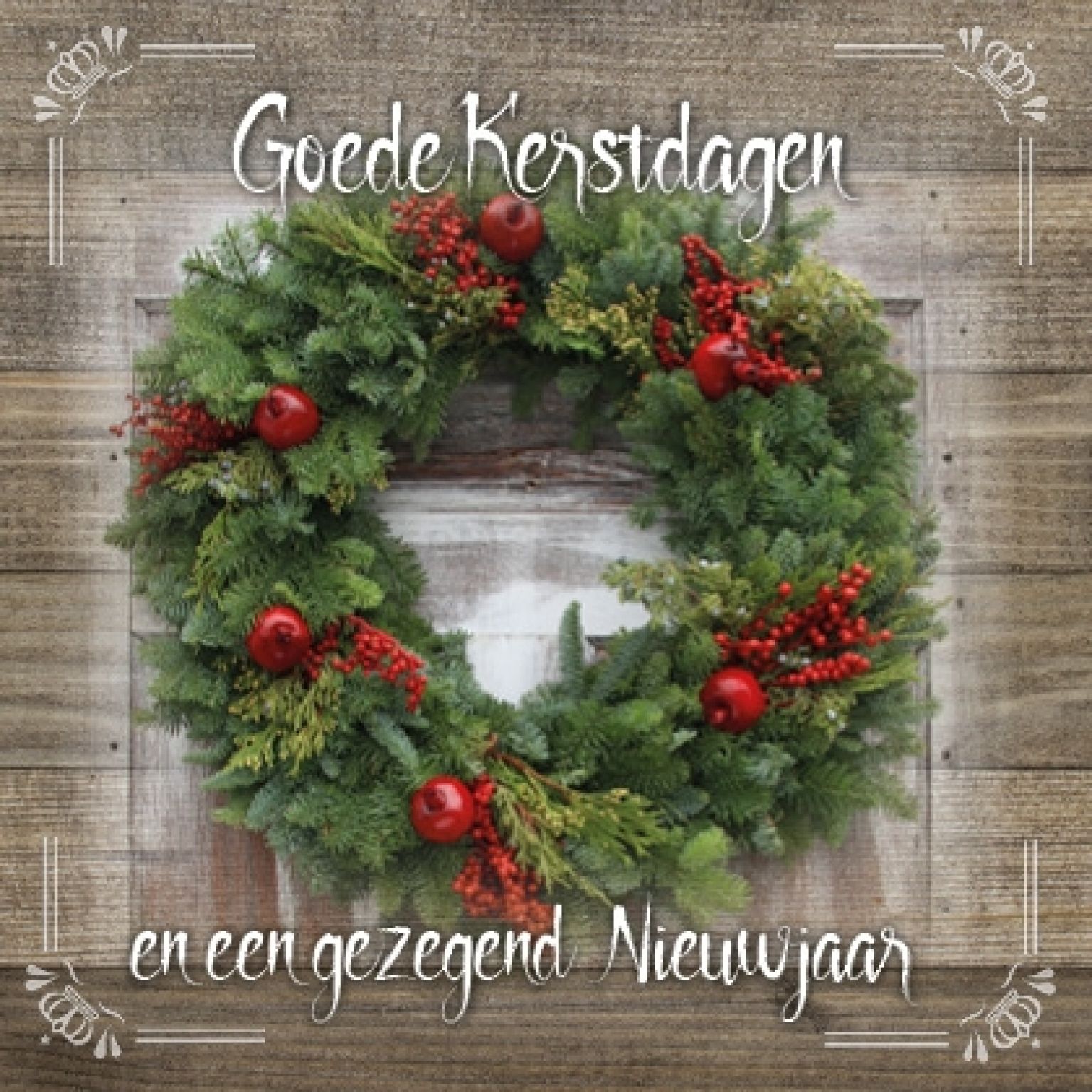 Kerstkaart 'Kerstkrans' - MA19040 -  Christelijke kerstkaarten bij MajesticAlly