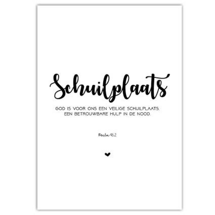 Poster A4 'Schuilplaats' - zwartwit - MA33001 -  Posters A4 bij MajesticAlly