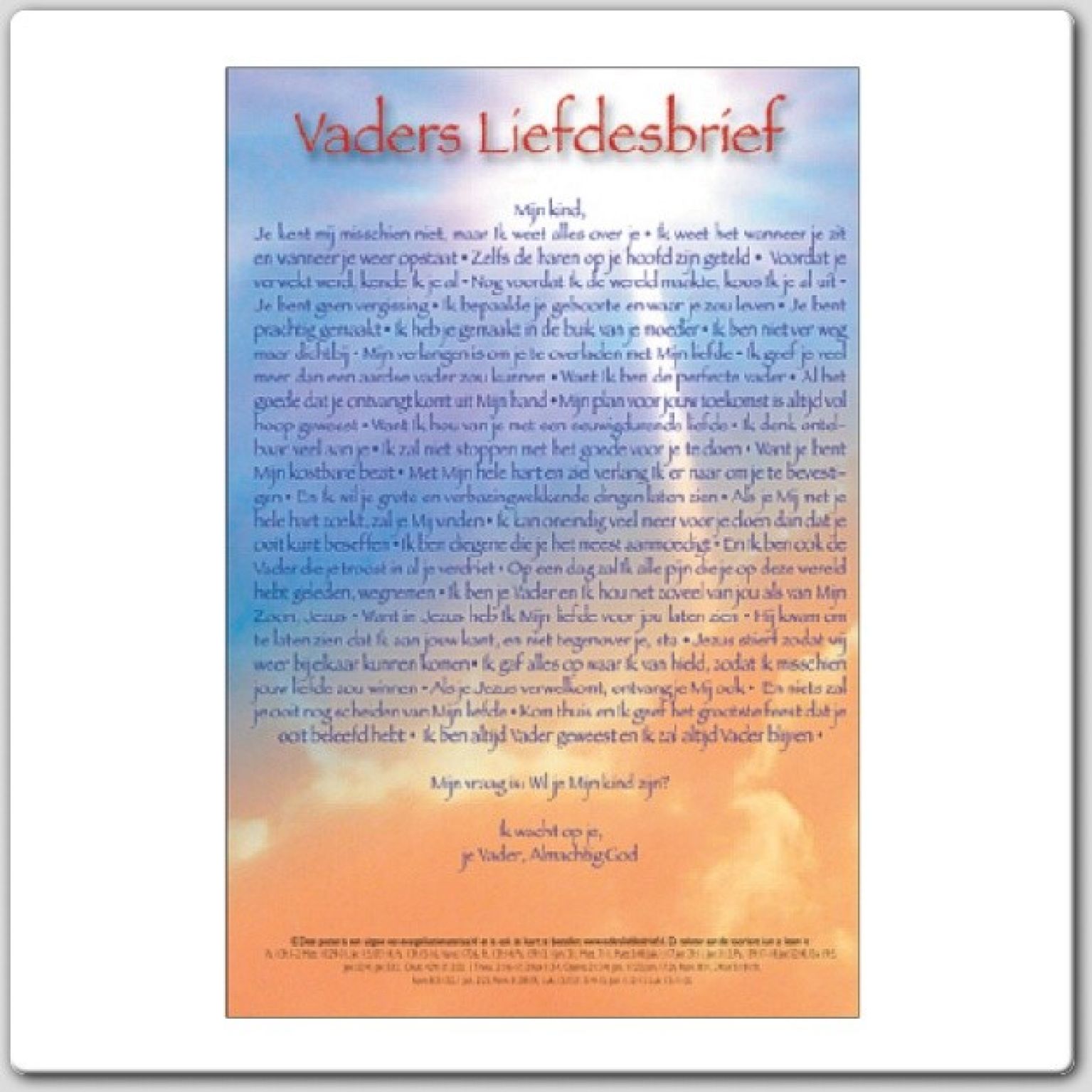 Poster Vaders liefdesbrief klein - 44001 -  Posters overig bij MajesticAlly