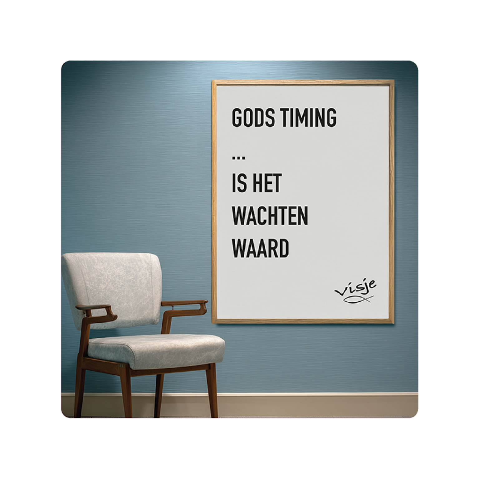 V16013 Visje Cadeaubordjes 15x15 Gods Timing is het wachten waard fdabdcb6