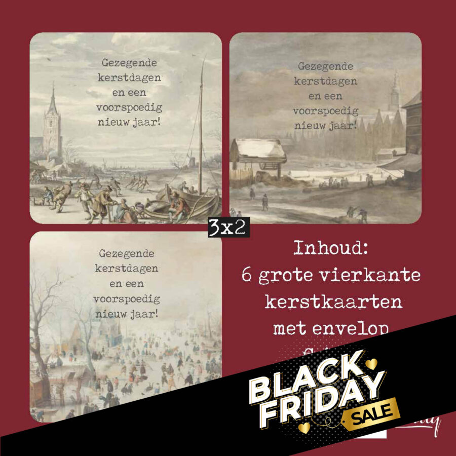 Voordeelpakje vierkante kerstkaarten oude meesters - gezegend