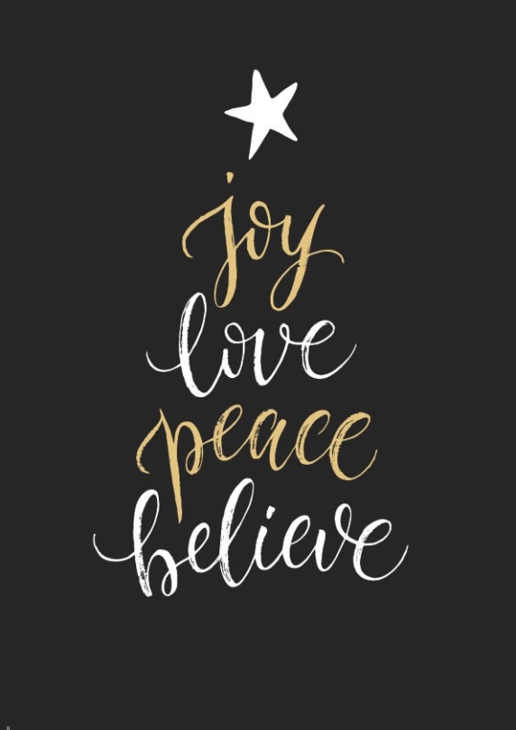 Cadeaubord 'Joy, Love, Peace, Believe' - MA26101 -  Diverse kerstcadeaus bij MajesticAlly